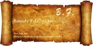 Basch Füzike névjegykártya
